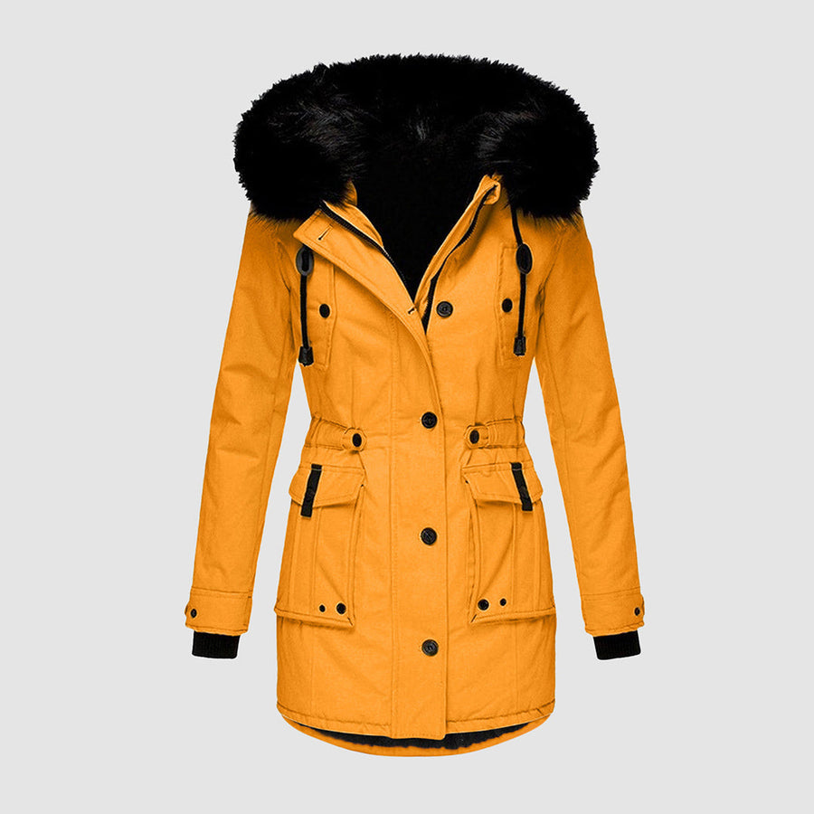 Valenzora | Elegant women's winter jacket with fur collar