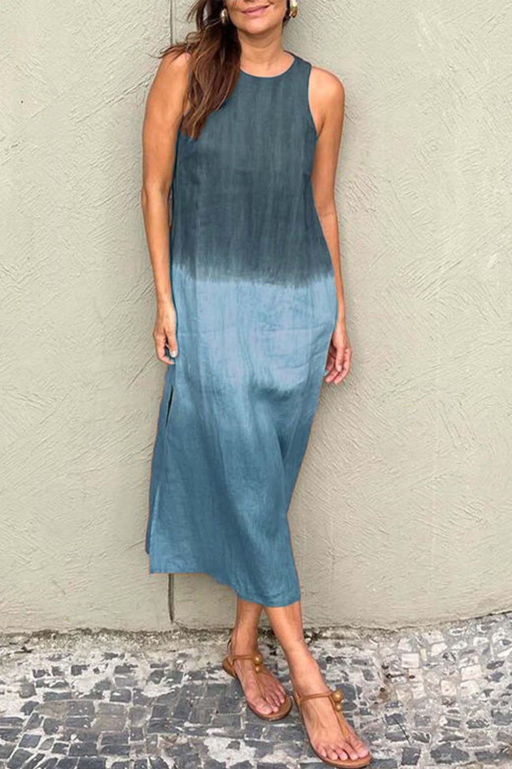 Valenzora | Gradient Side Seam Sleeveless Tank Dress