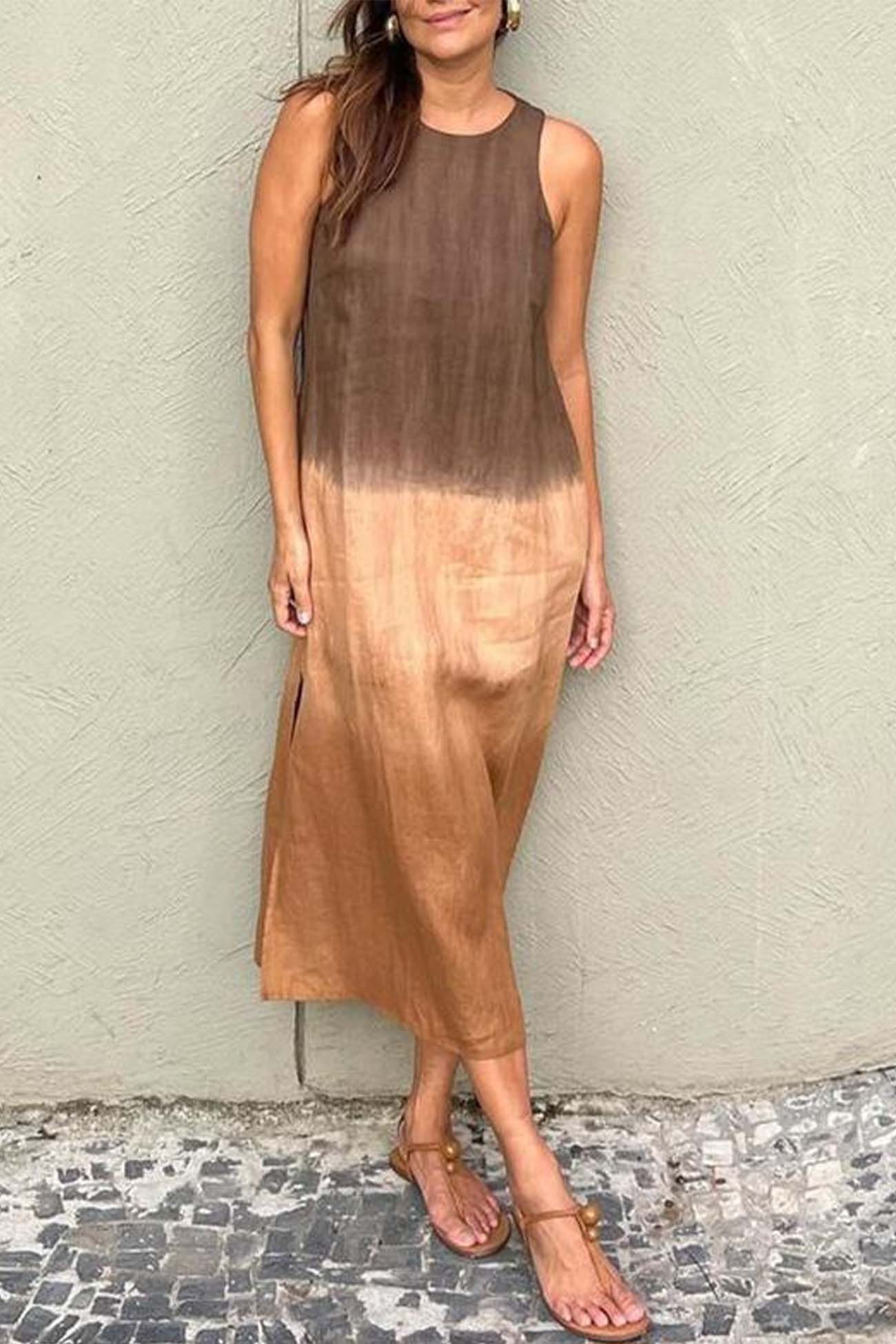 Valenzora | Gradient Side Seam Sleeveless Tank Dress