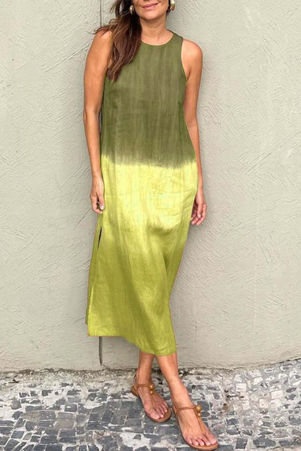 Valenzora | Gradient Side Seam Sleeveless Tank Dress