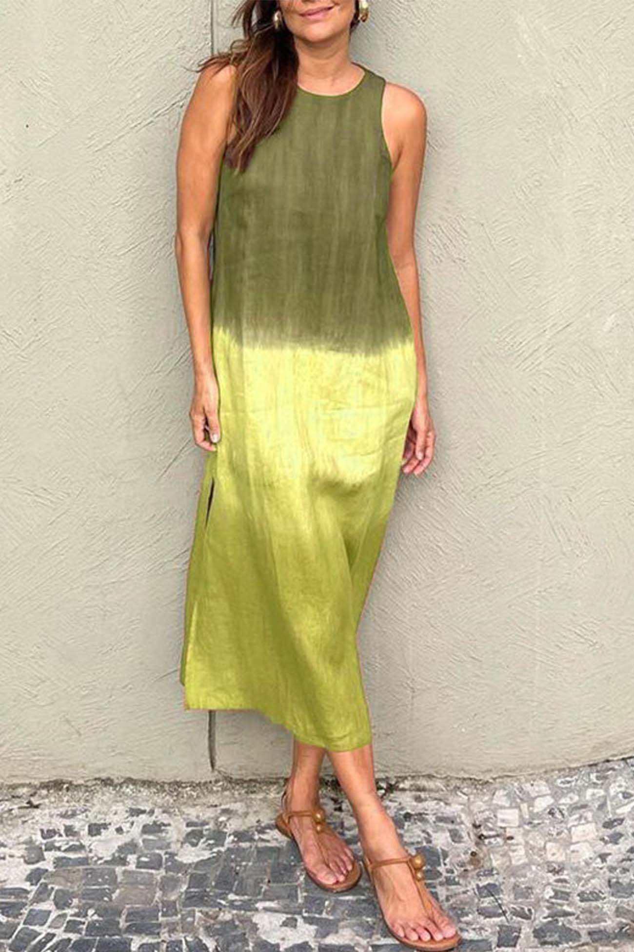 Valenzora | Gradient Side Seam Sleeveless Tank Dress