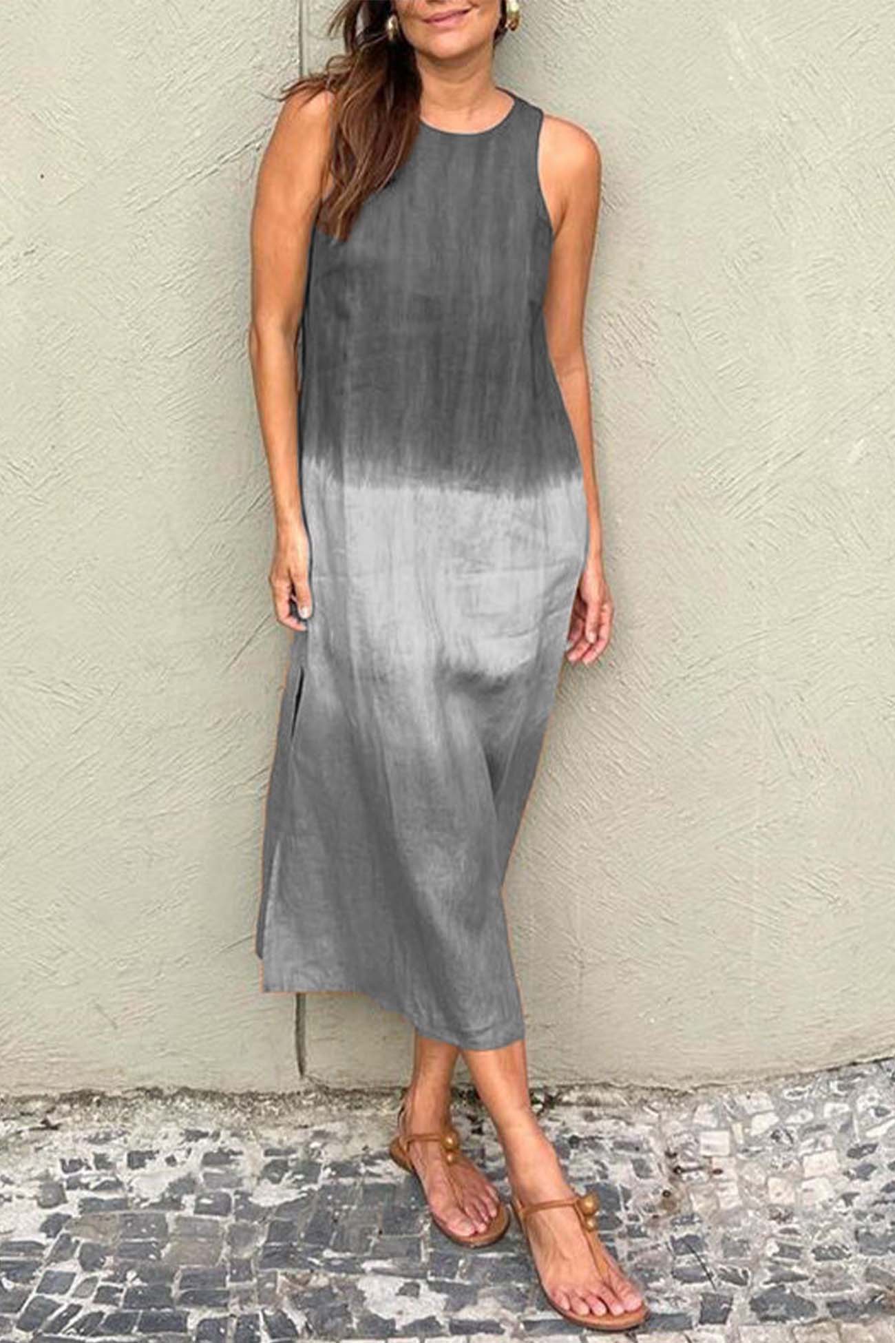 Valenzora | Gradient Side Seam Sleeveless Tank Dress