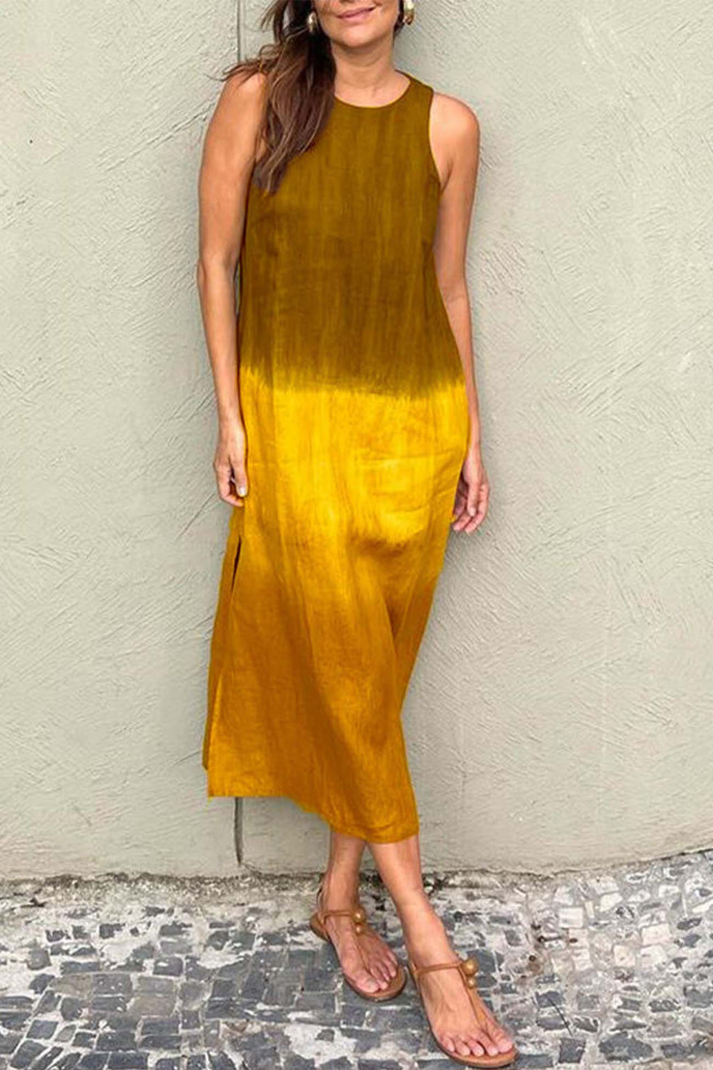 Valenzora | Gradient Side Seam Sleeveless Tank Dress