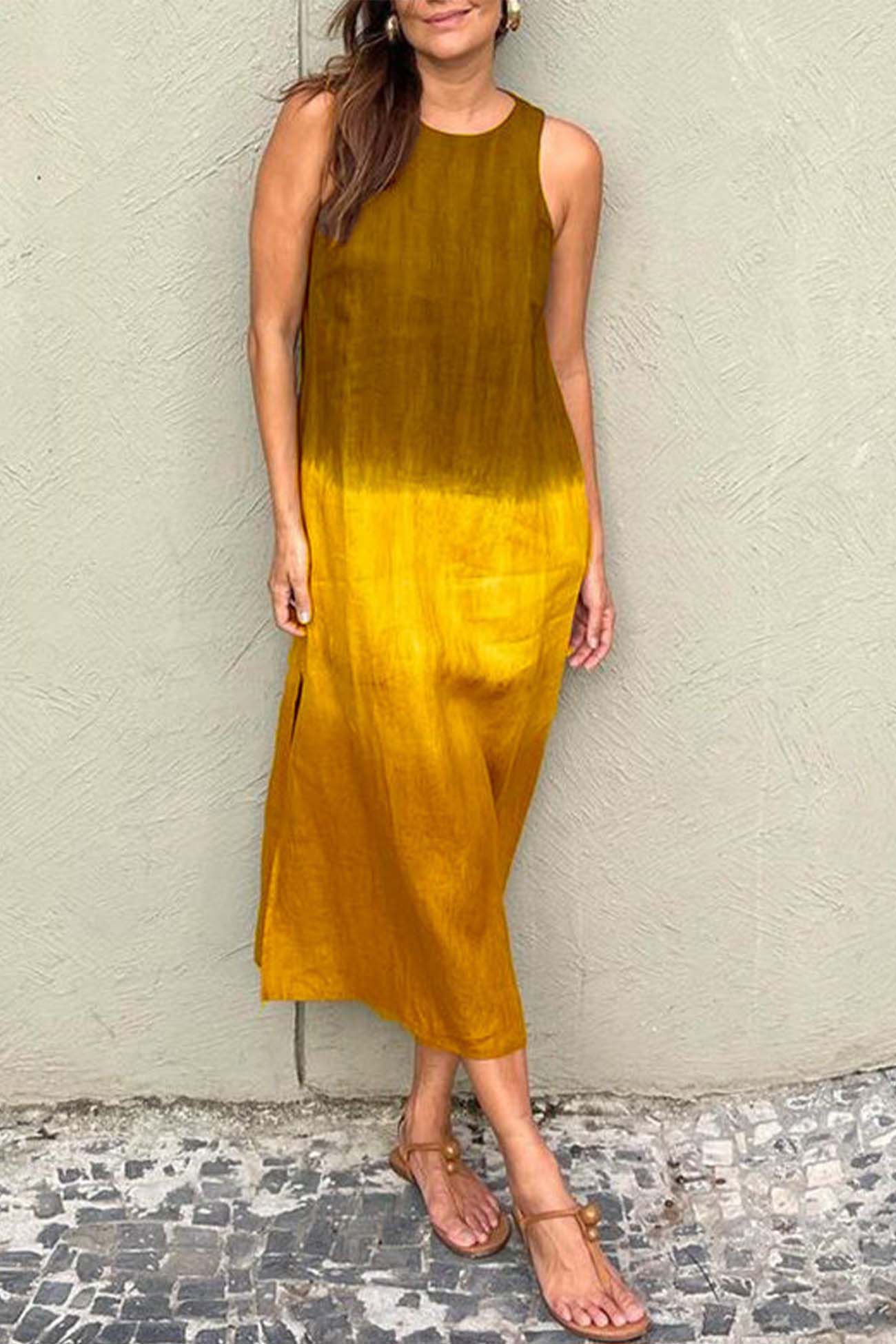 Valenzora | Gradient Side Seam Sleeveless Tank Dress
