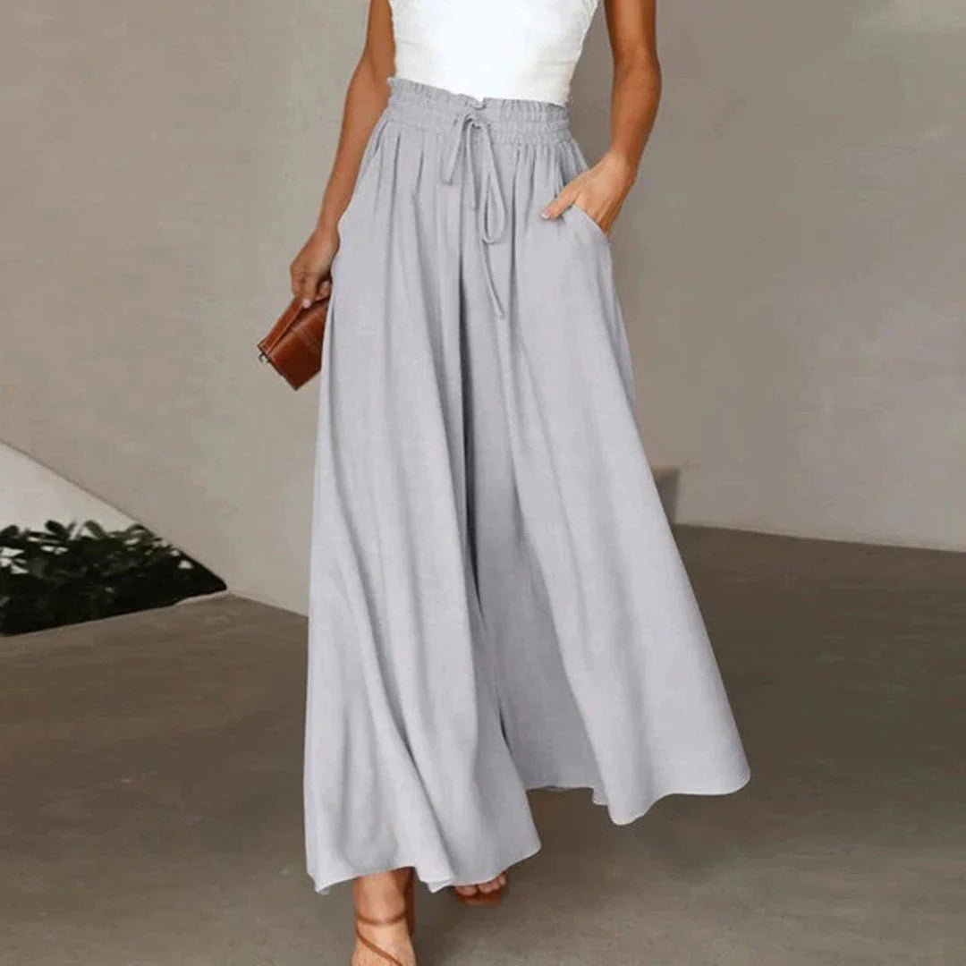 Valenzora | Elegant women's trousers with flowing fabric