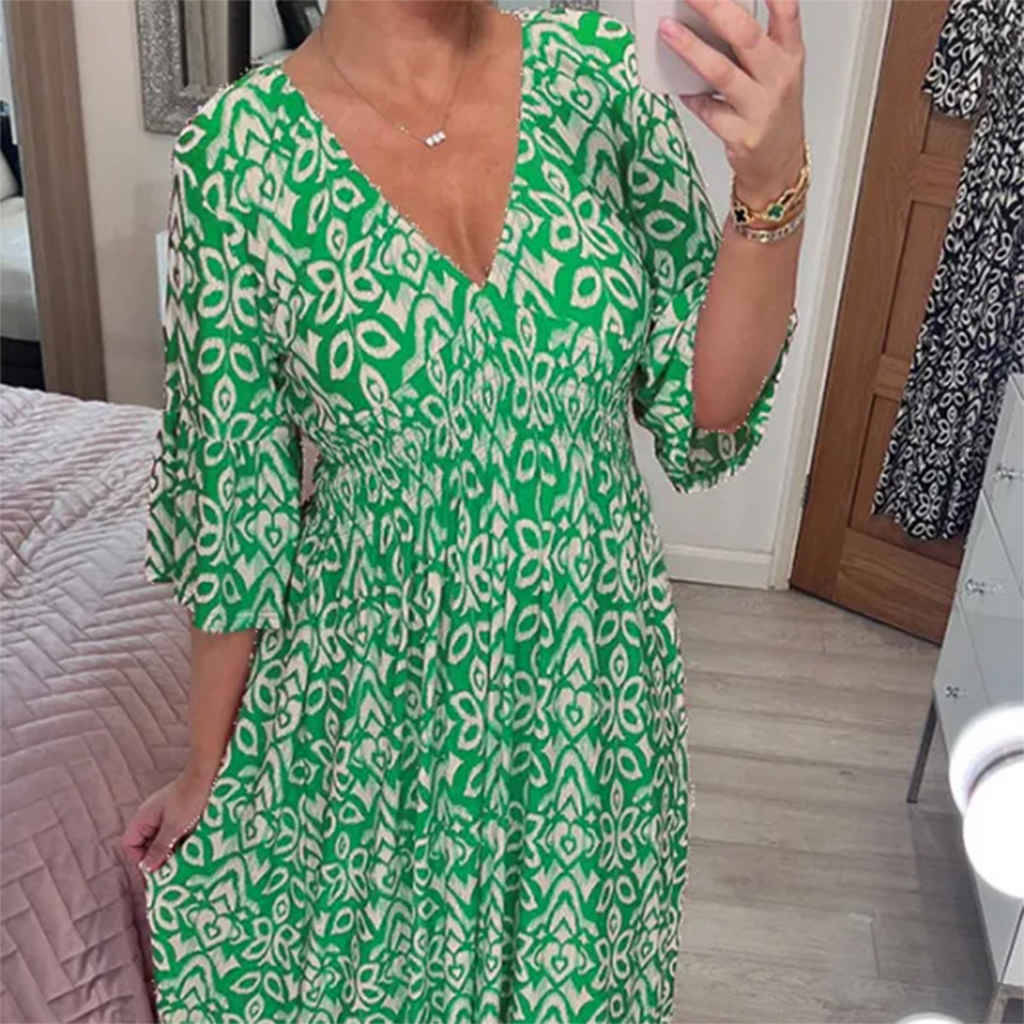 Valenzora | Casual V-neck maxi dress