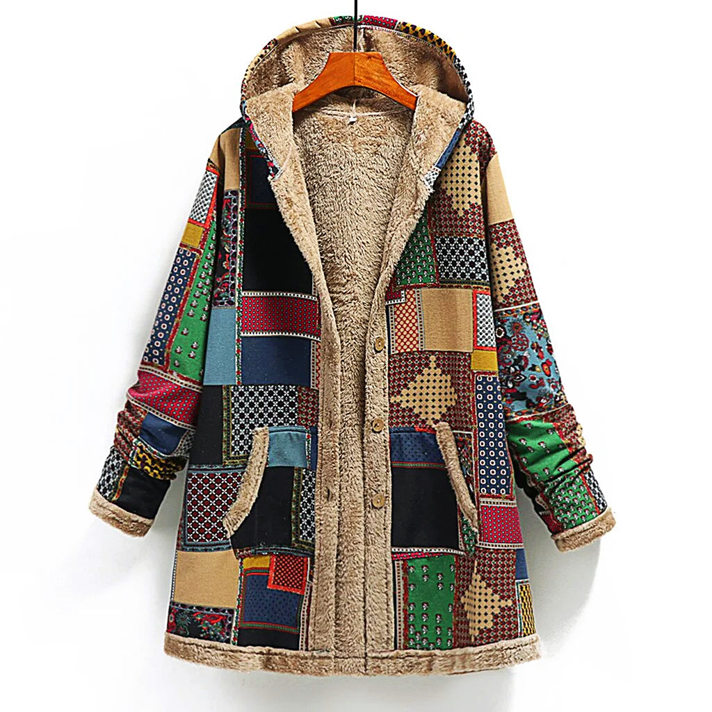 Valenzora | Thick fleece jacket for women with print