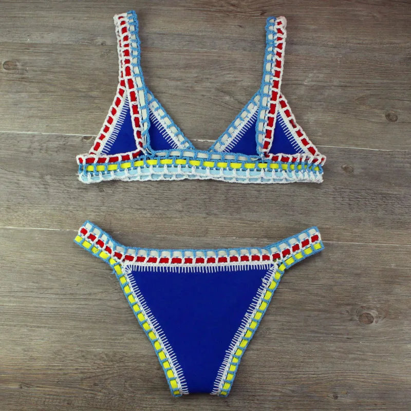 Valenzora | Sexy Bikinis Summer Women's Swimsuit Hand Crocheted Bikini Set Swimwear Beach Swimsuit Biquini Woman Monokini
