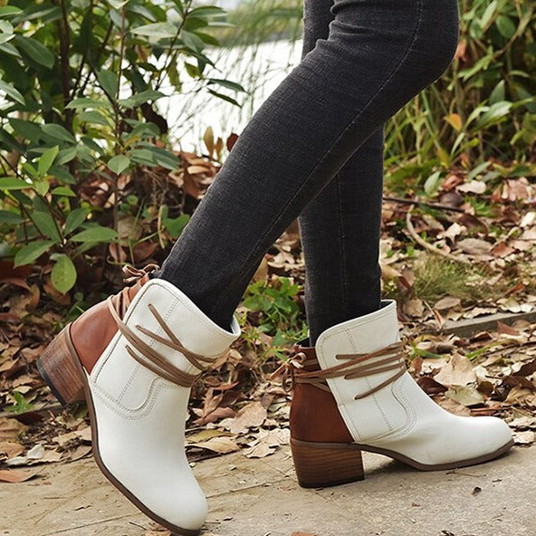 Damen Vintage Schnürstiefel