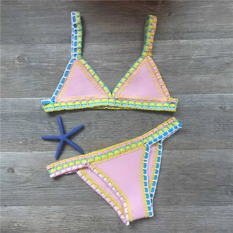 Valenzora | Sexy Bikinis Summer Women's Swimsuit Hand Crocheted Bikini Set Swimwear Beach Swimsuit Biquini Woman Monokini