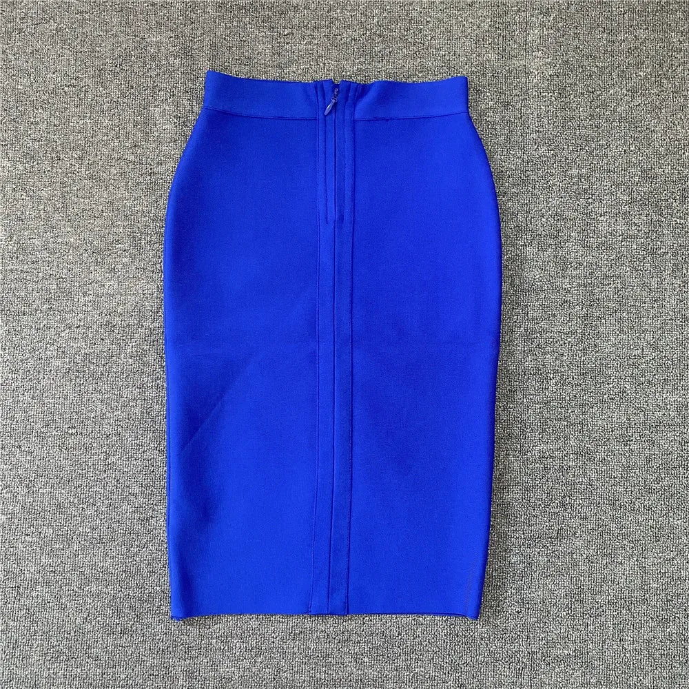 Valenzora | Women's New Rayon Bandage Skirt Elegant Pencil Skirt Famous Sexy Club Party Clothing Vintage Vestios