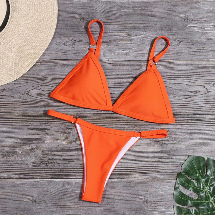 Valenzora | Oranger Bikini mit Ringdetails