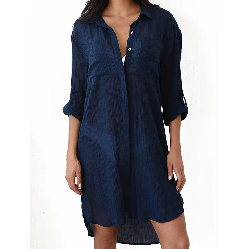 Valenzora-Tasche Swimsuit Cover Up Hollowed-out T-Shirt