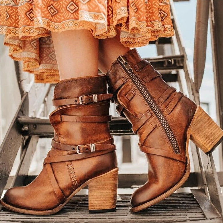 Valenzora – Damen Winterleder-Stiefeletten