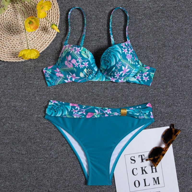 Valenzora - Floral Blue Bikini Set