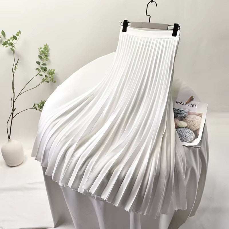 Valenzora | Satin Pleated Skirt High Waist