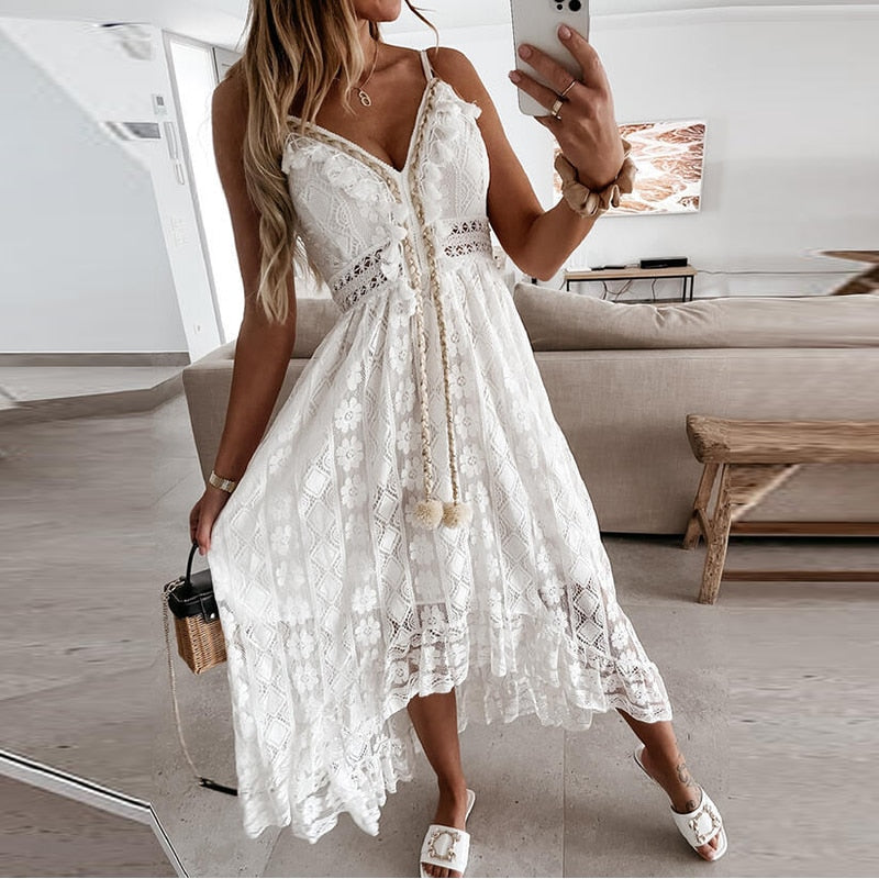 Valenzora | Spitzen-Boho-Flow-Kleid
