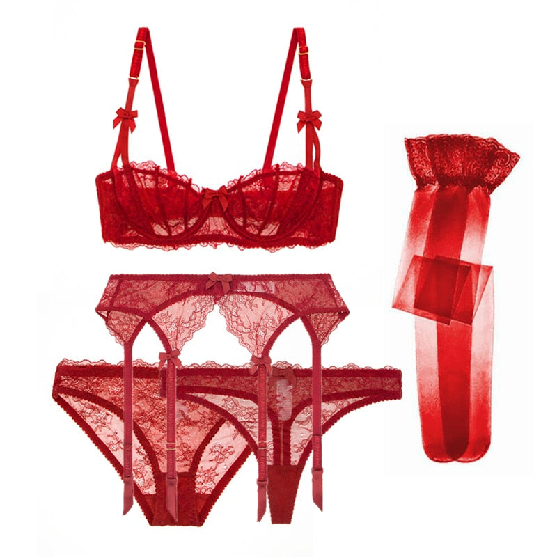 Valenzora | 5-teiliges Spitzen-Dessous-Set für Eleganz