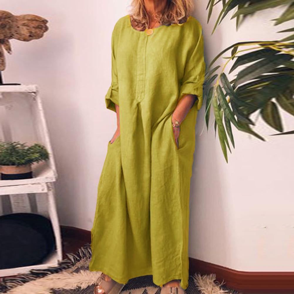 Valenzora | Langes Leinen-Hemdblusenkleid, Oversize