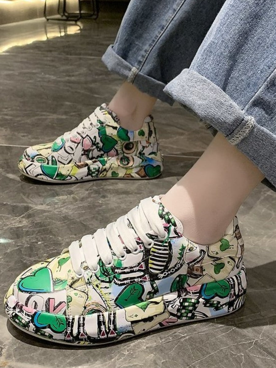 Valenzora | Lässige Sneaker im Graffiti-Stil für Damen