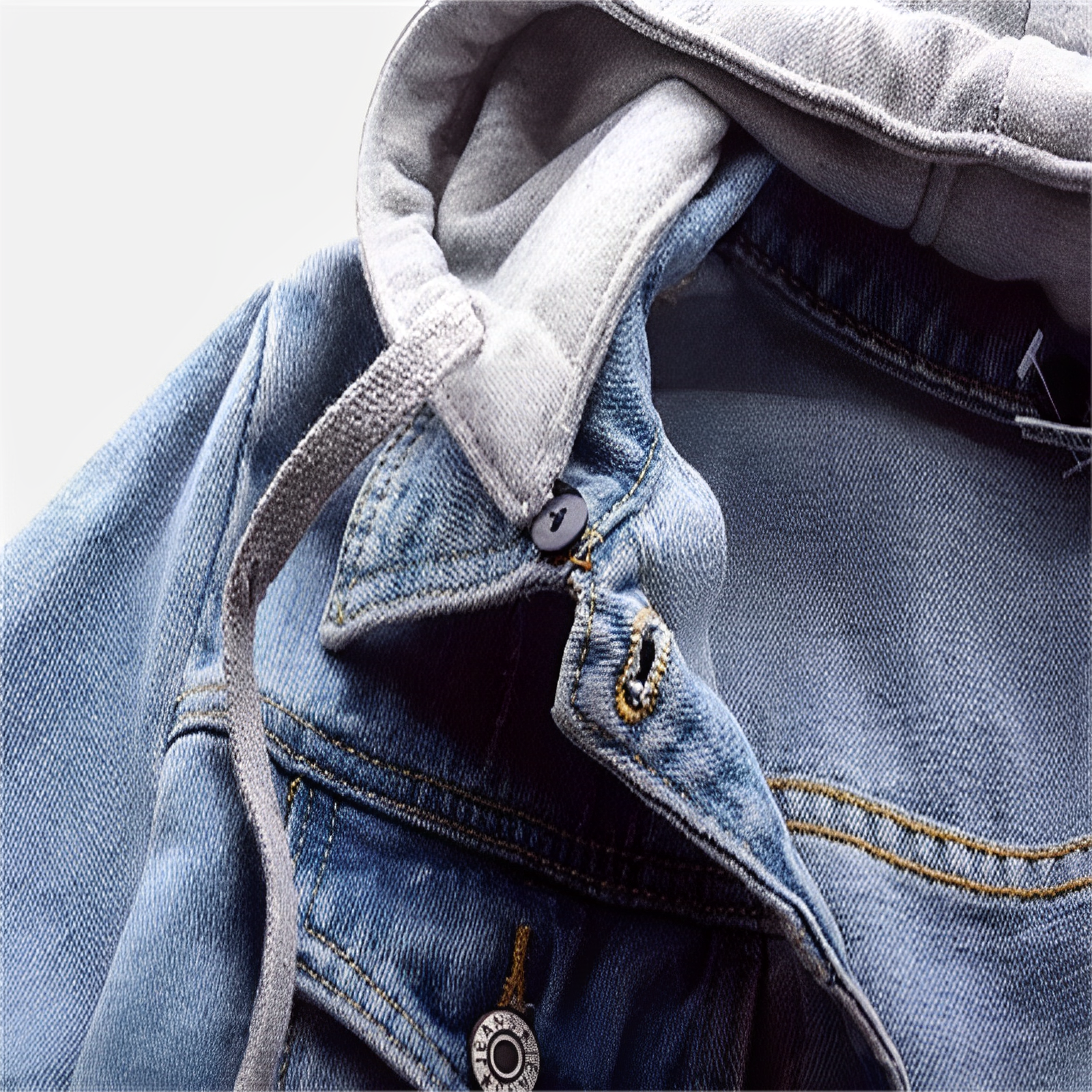 Valenzora | Long-sleeved denim jacket with detachable hood for women