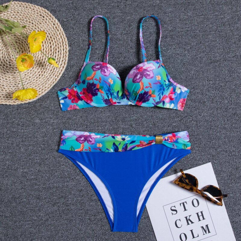 Valenzora - Floral Blue Bikini Set