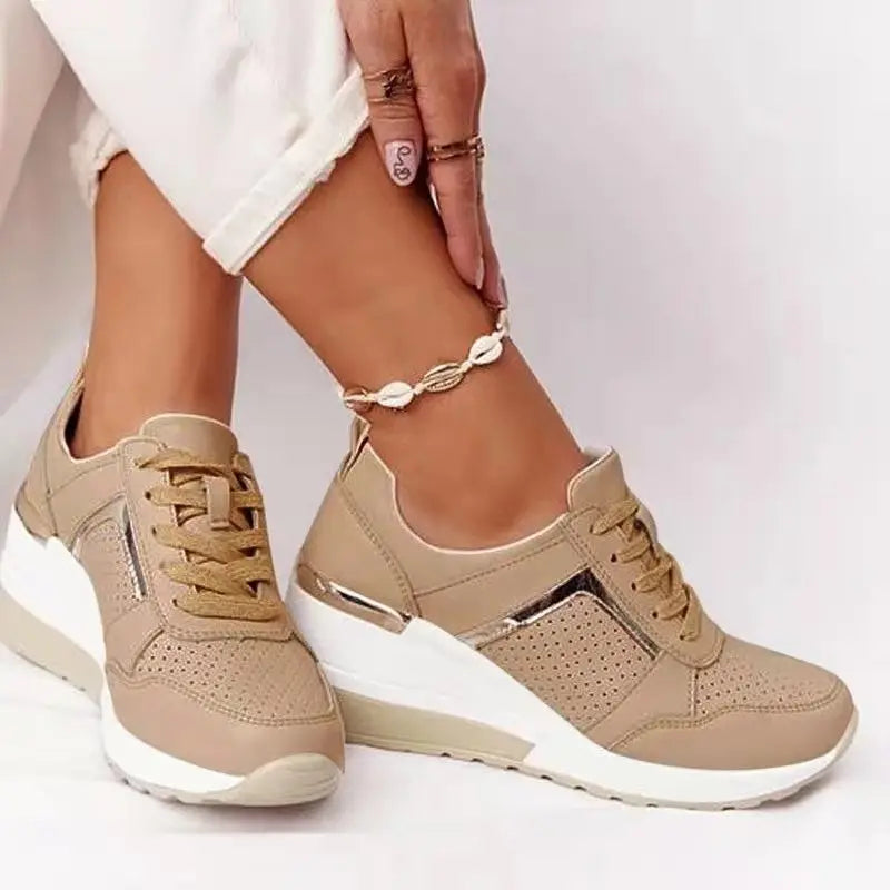 Valenzora | Women's Platform Sneakers - Lightweight Casual Shoes