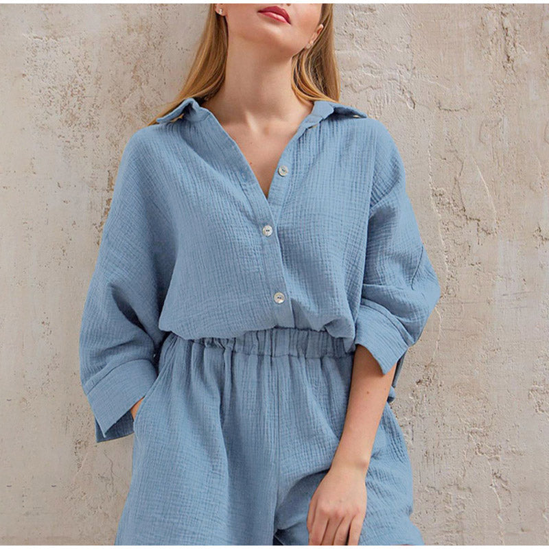 Valenzora LINEN TWO-PIECE SUMMER SET