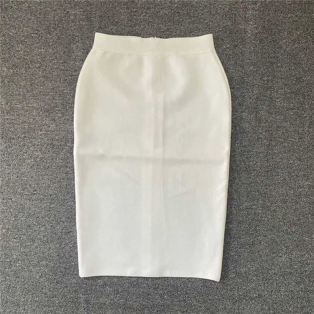 Valenzora | Women's New Rayon Bandage Skirt Elegant Pencil Skirt Famous Sexy Club Party Clothing Vintage Vestios