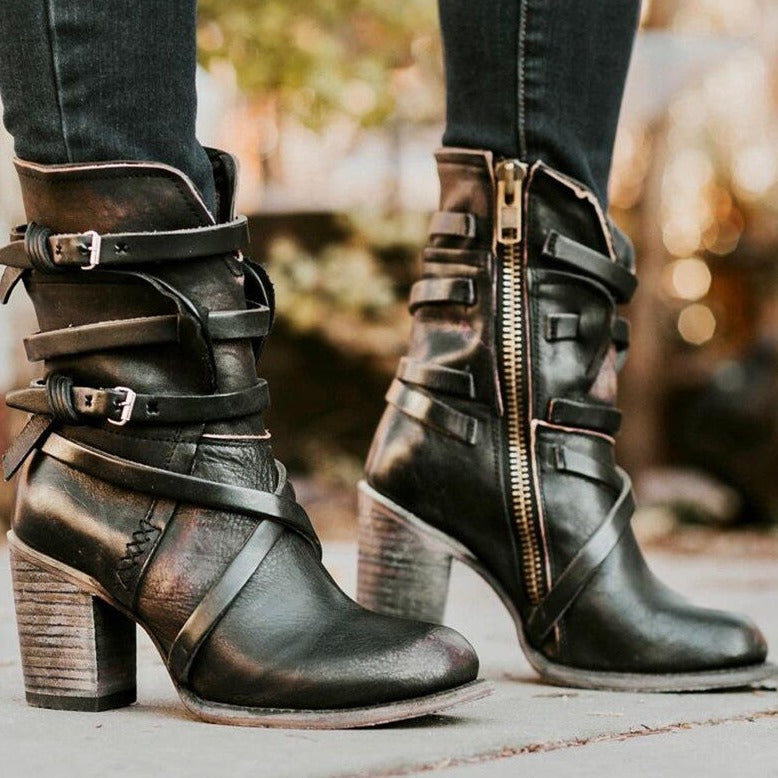 Valenzora – Damen Winterleder-Stiefeletten