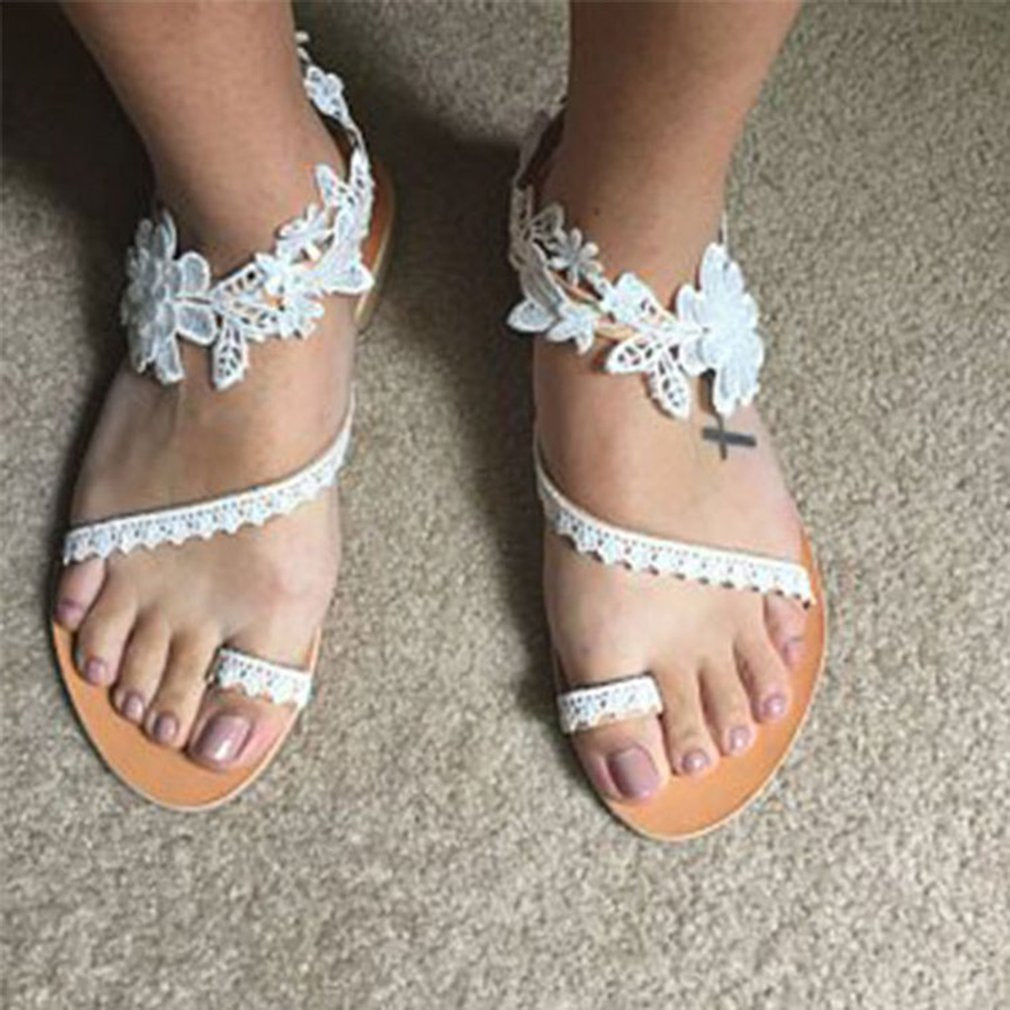 Damen Übergröße Pantoffeln mit Blumenmuster aus Spitze