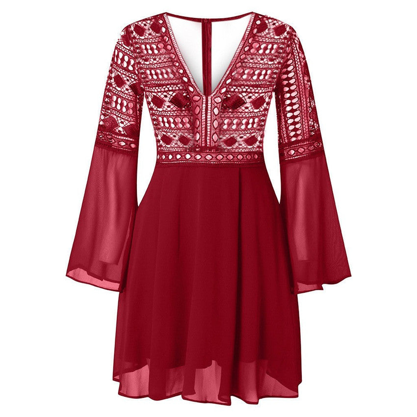 Valenzora | Lace mini dress with wide sleeves