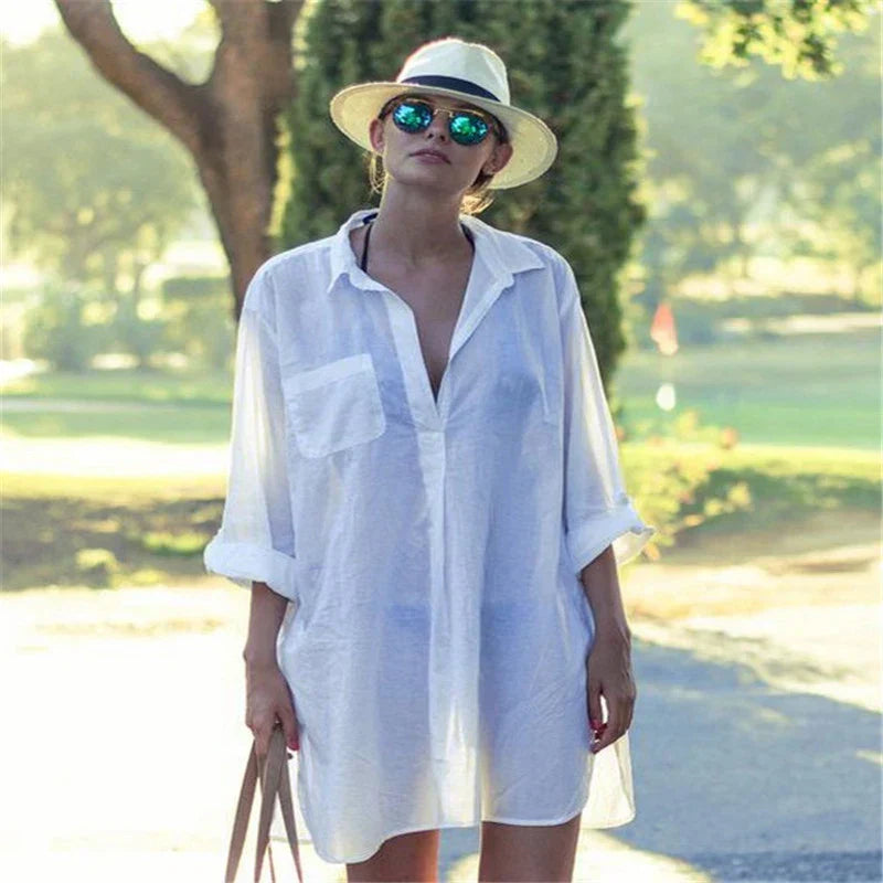 Valenzora-Tasche Swimsuit Cover Up Hollowed-out T-Shirt