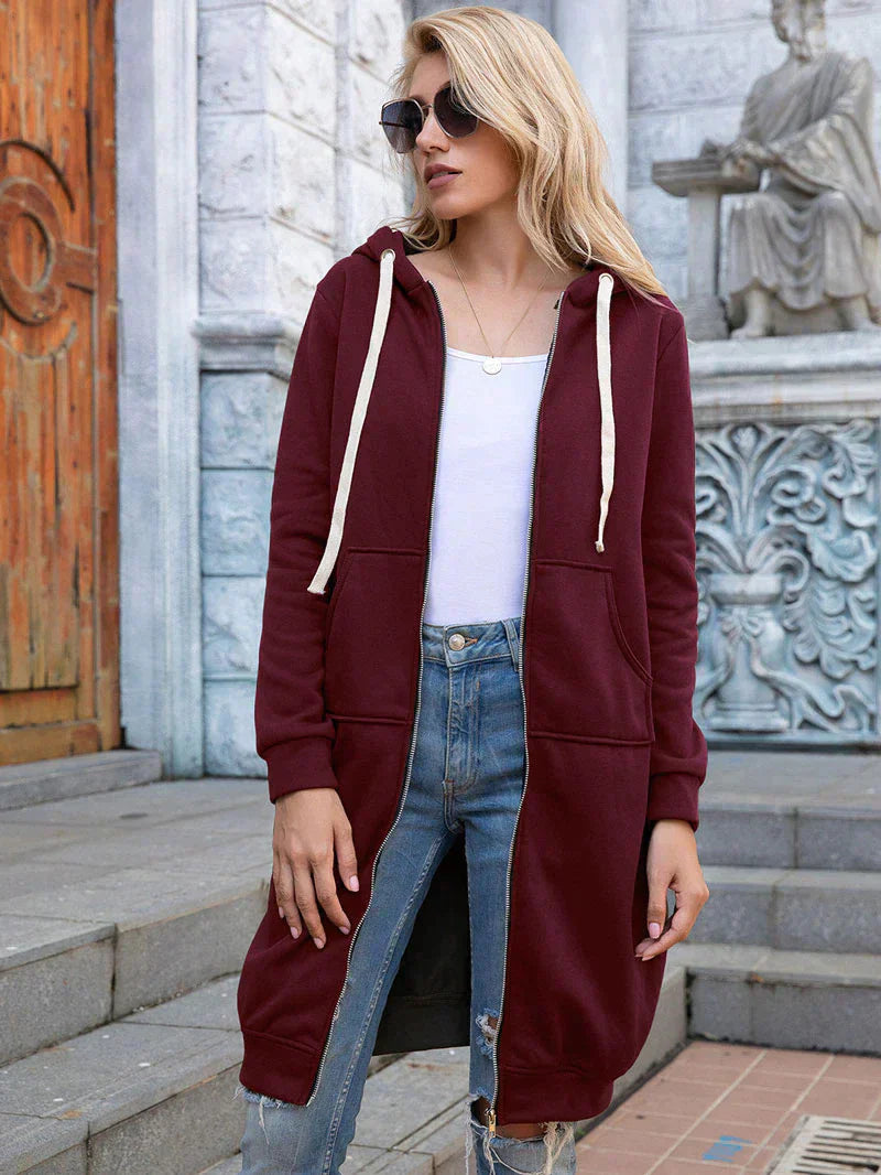 Winter-Kapuzenpullover mit Reißverschluss