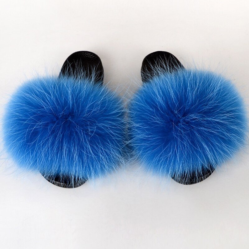 Valenzora | Real Fur Slide Sandals Slippers Flip Flops