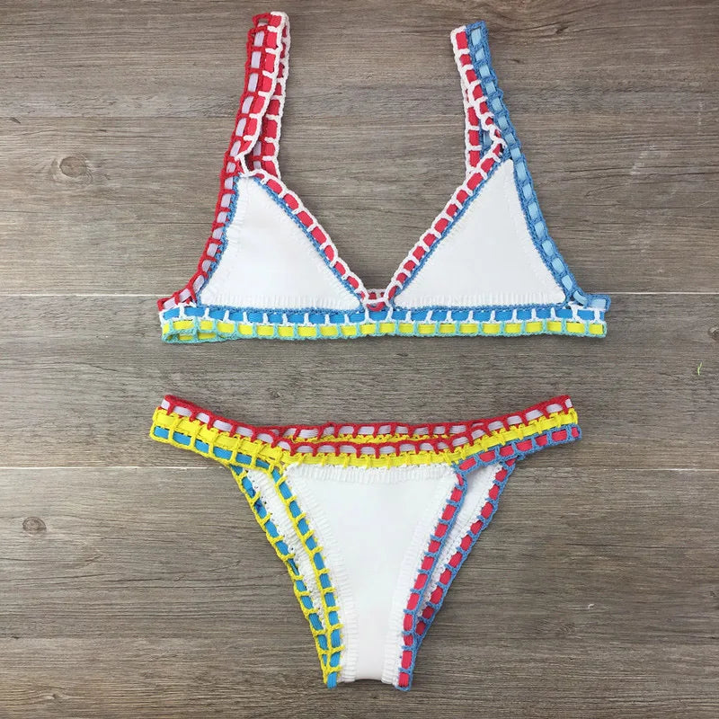 Valenzora | Sexy Bikinis Summer Women's Swimsuit Hand Crocheted Bikini Set Swimwear Beach Swimsuit Biquini Woman Monokini