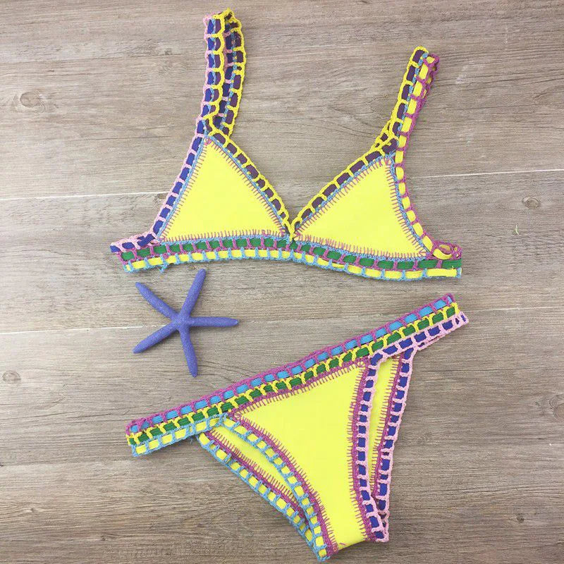 Valenzora | Sexy Bikinis Summer Women's Swimsuit Hand Crocheted Bikini Set Swimwear Beach Swimsuit Biquini Woman Monokini