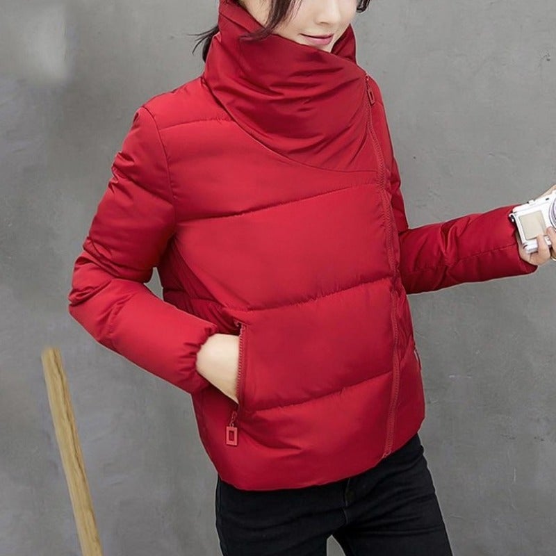 Valenzora | Women's winter jacket with asymmetrical collar