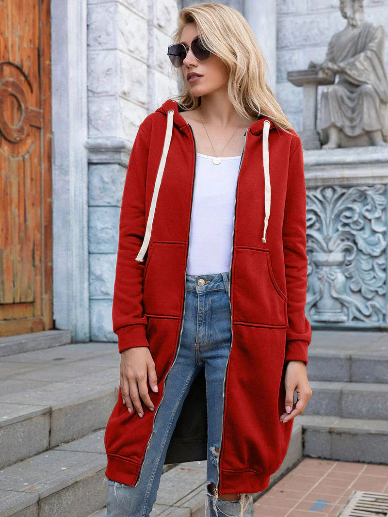 Valenzora | Long, stylish sweatshirt jacket