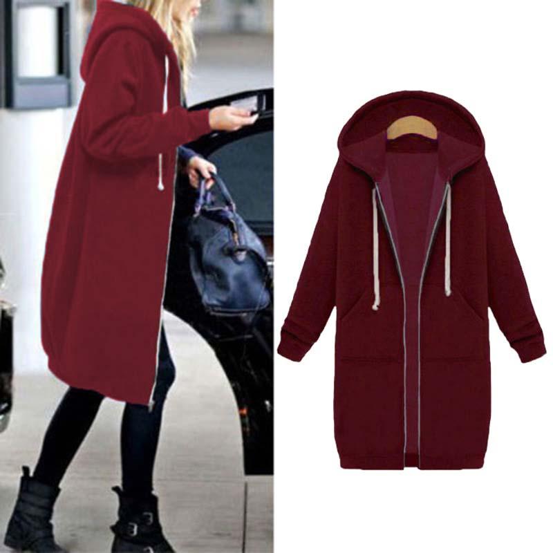 Winter-Kapuzenpullover mit Reißverschluss