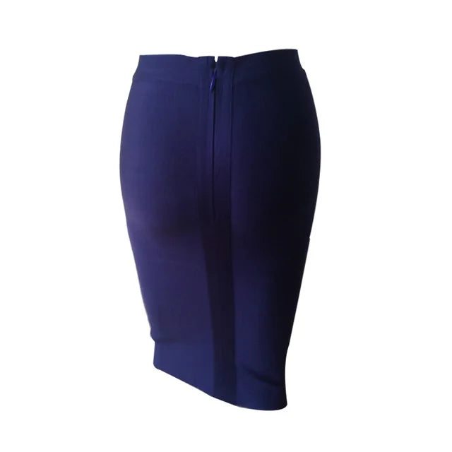 Valenzora | Wholesale Women's Summer Fashion Sexy Black Blue Orange Red Beige Bandage Skirt Designer A-Line Pencil Skirt 60cm