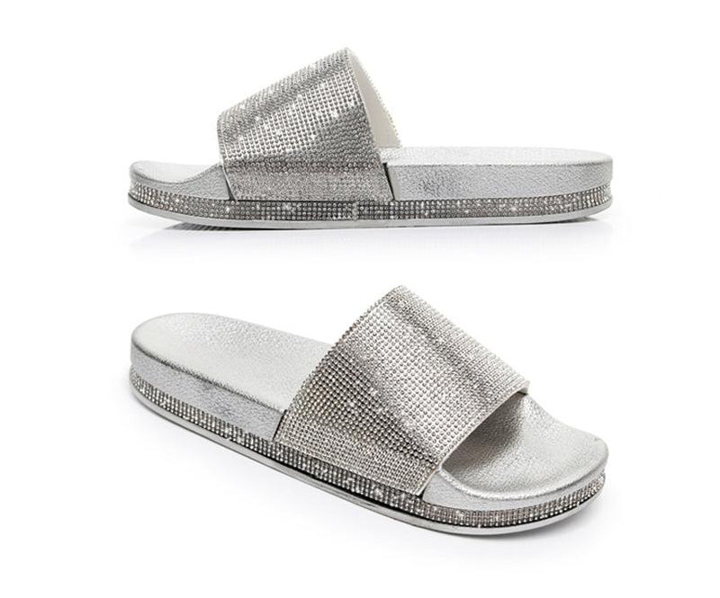 Valenzora | Crystal Diamond Trim Sandals