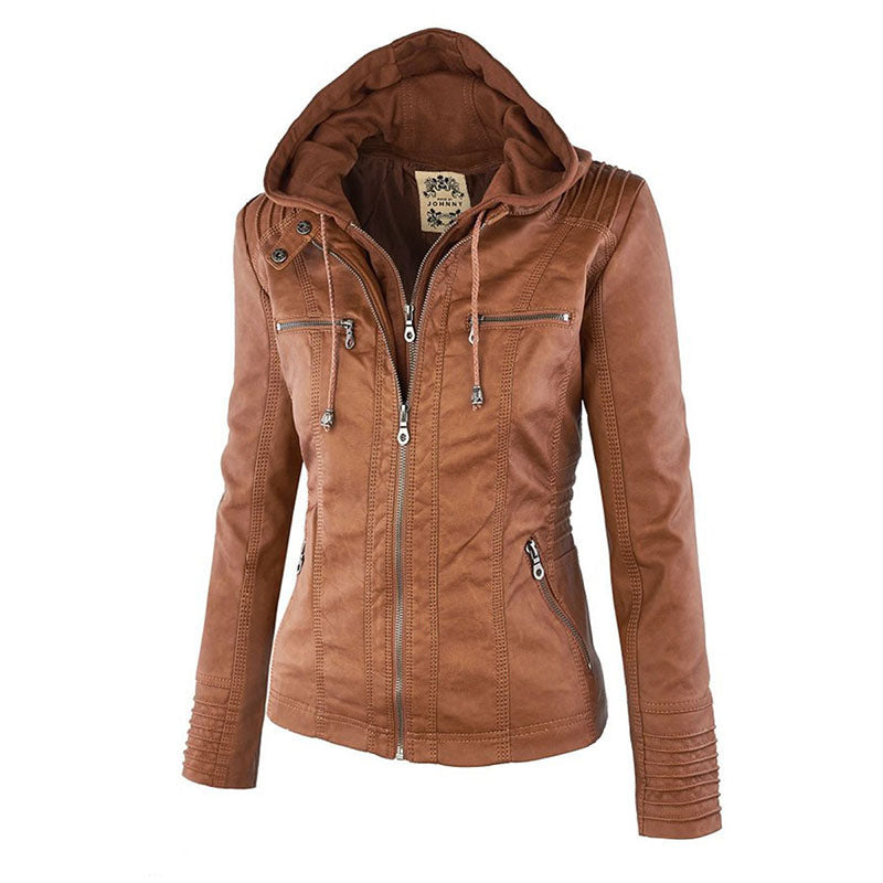 Kapuzenjacke: Basic PU Jacke