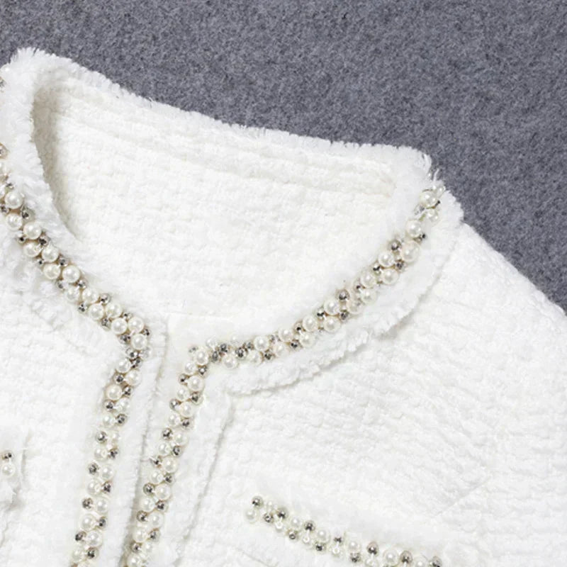 Valenzora | Weiße Tweedjacke für Damen