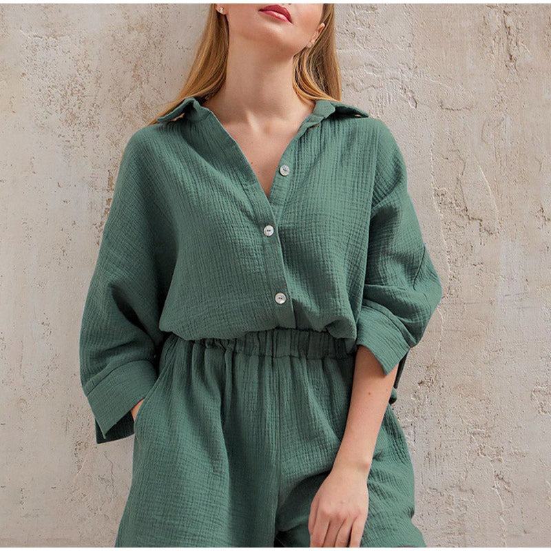 Valenzora LINEN TWO-PIECE SUMMER SET