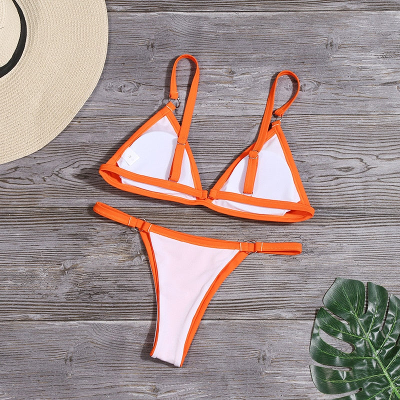 Valenzora - Oranger Bikini mit Ringdetails