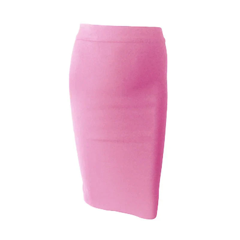 Valenzora | Wholesale Women's Summer Fashion Sexy Black Blue Orange Red Beige Bandage Skirt Designer A-Line Pencil Skirt 60cm