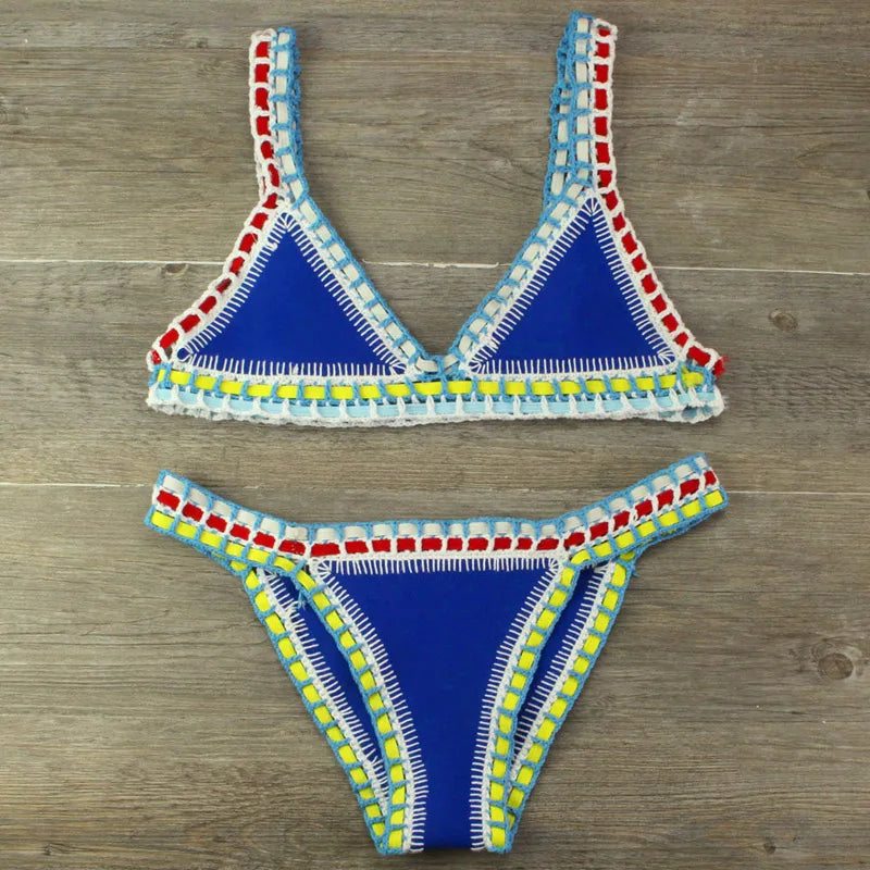 Valenzora | Sexy Bikinis Summer Women's Swimsuit Hand Crocheted Bikini Set Swimwear Beach Swimsuit Biquini Woman Monokini