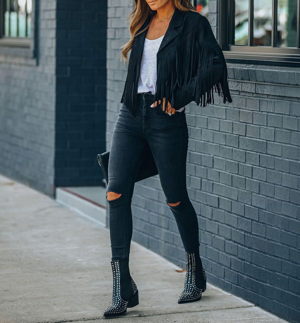 Valenzora | Suede fringed jacket for women