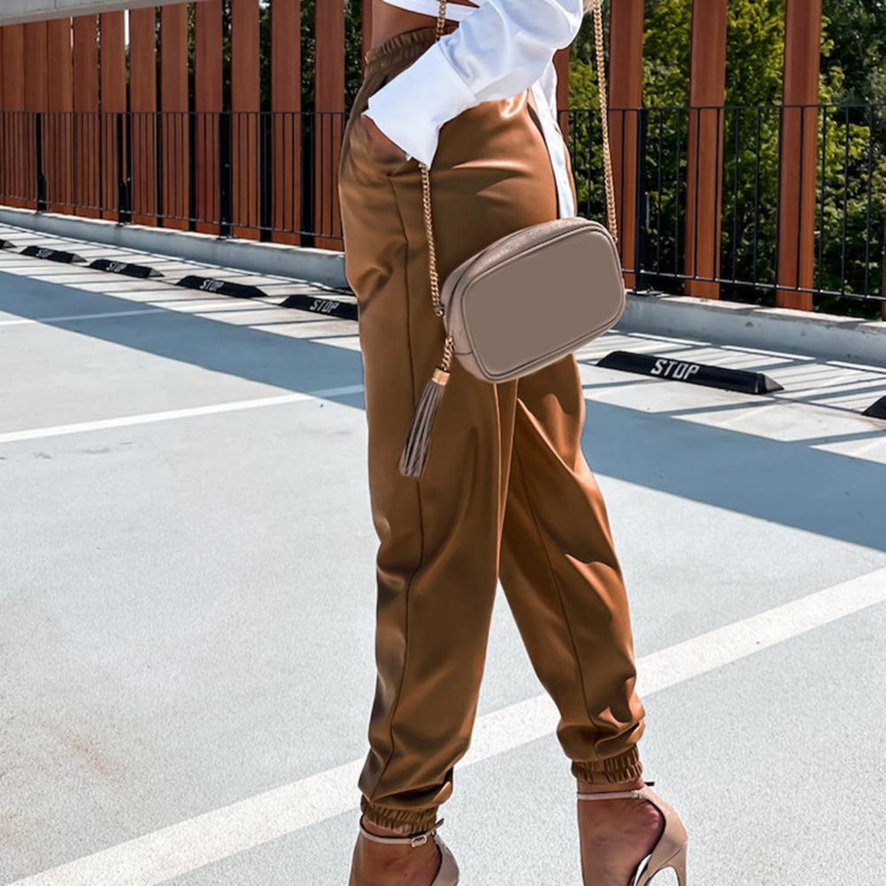 Valenzora | Stylish PU leather jogging pants